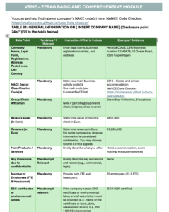 EFRAG VSME Reporting Templates & Guidelines: Basic and Comprehensive Module
